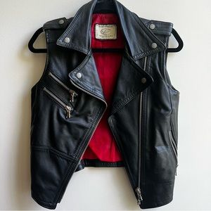 Culture Vintage Leather Biker Vest S Made in France